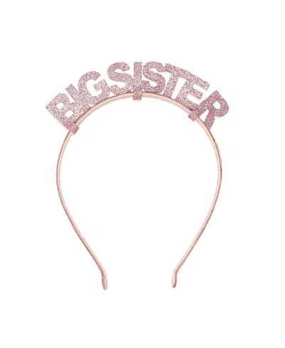 Sweet Wink Girls' Pastel Rainbow Big Sister Headband - Little Kid, Big Kid In Pink