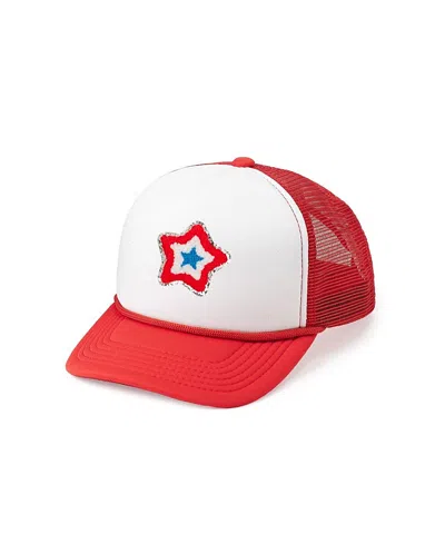 Sweet Wink Girls' Patriotic Star Patch Trucker Hat - Little Kid, Big Kid