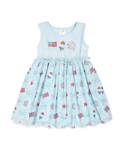 Sweet Wink Girls' Patriotic Trellis Tank Tutu Dress - Baby, Little Kid, Big Kid In Blue