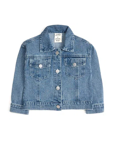 Sweet Wink Kids'  Big Sis Pearl Patch Denim Jacket In Blue