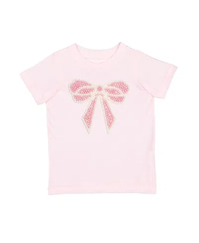 Sweet Wink Kids'  Pearl Bow Patch Short Sleeve T-shirt In Pink