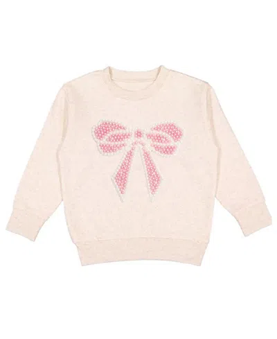 Sweet Wink Girls' Pearl Bow Patch Sweatshirt - Baby, Little Kid, Big Kid In Pink
