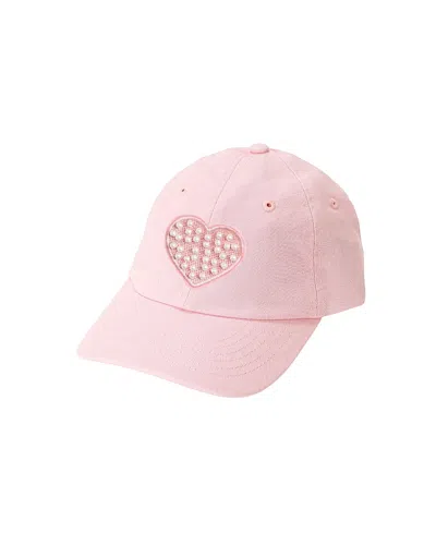 Sweet Wink Girls' Pearl Heart Patch Baseball Hat - Little Kid, Big Kid In Pink