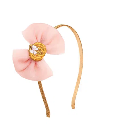 Sweet Wink Girls' Pumpkin Tulle Bow Headband - Little Kid, Big Kid In Pink