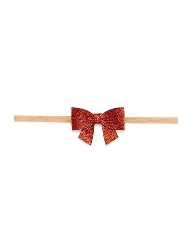 Sweet Wink Girls' Red Glitter Christmas Bow Baby Headband - Baby