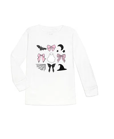 Sweet Wink Babies' Girls' Spooky Coquette Halloween Long Sleeve T-shirt - Little Kid In White