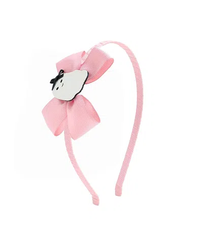 Sweet Wink Girls' Sweet Ghost Halloween Grosgrain Bow Headband - Little Kid, Big Kid In Pink
