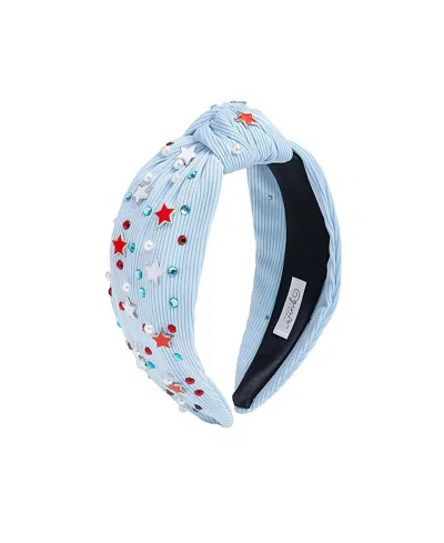 Sweet Wink Girls' Usa Stars Gemstone Headband - Little And Big Kid In Blue