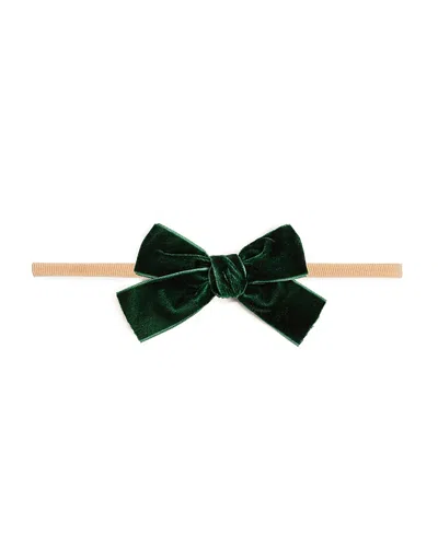 Sweet Wink Girls' Velvet Bow Christmas Headband - Baby In Green