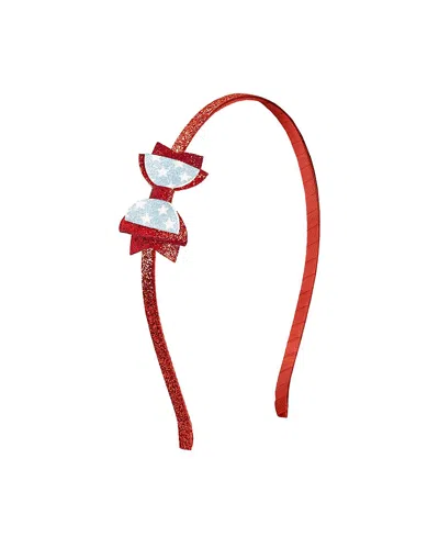 Sweet Wink Glitter Flag Bow Headband - Little And Big Kid In Red
