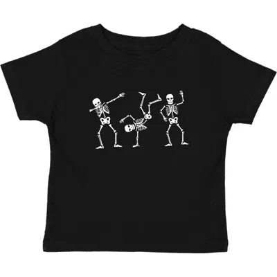 Sweet Wink Babies'  Glow In The Dark Silly Skelly Halloween Short Sleeve T-shirt In Black