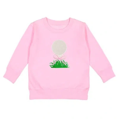Sweet Wink Kids'  Golf Tee Bow Patch Sweatshirt In Pink