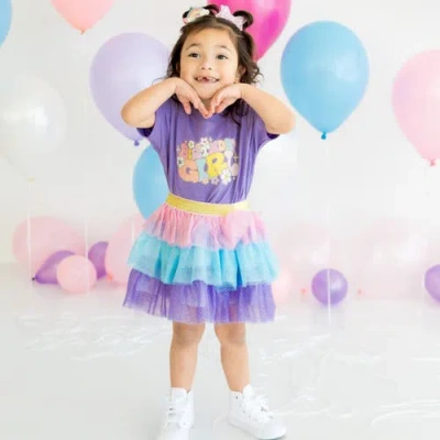 Sweet Wink Kids'  Groovy Birthday Girl Short Sleeve T-shirt In Lavender