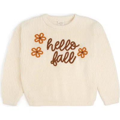 Sweet Wink Babies'  Hello Fall Knit Sweater In Neutral