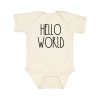 Sweet Wink Hello World Short Sleeve Bodysuit In Natural