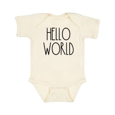 Sweet Wink Kids'  Hello World Short Sleeve Bodysuit In Natural