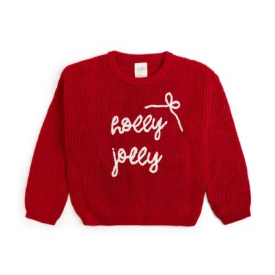 Sweet Wink Kids'  Holly Jolly Christmas Knit Sweater In Red