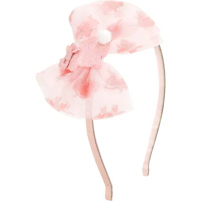 Sweet Wink Babies'  Honey Bunny Easter Tulle Bow Headband In Pink