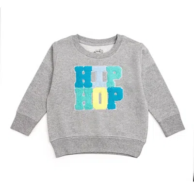Sweet Wink Kid's "hip Hop" Patch Sweatshirt In Grey In Gray