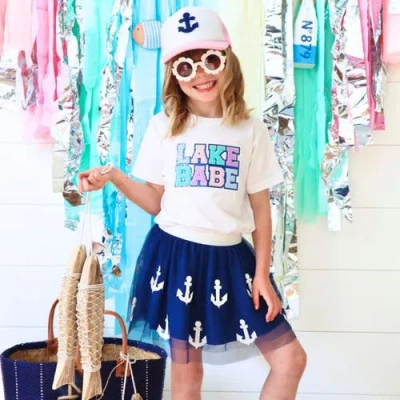 Sweet Wink Kids'  Lake Babe Patch Short Sleeve T-shirt In White