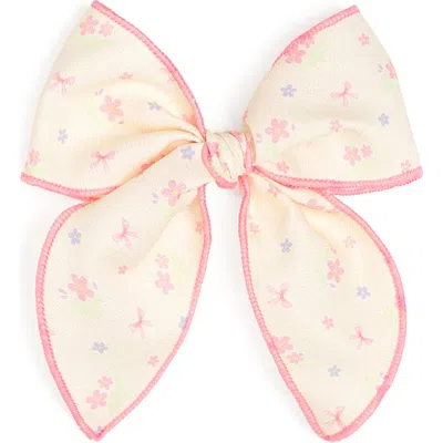 Sweet Wink Babies'  Lemon Floral Bow Clip In Pink