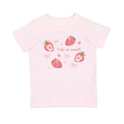 Sweet Wink Kids'  Life Is Sweet Strawberry Short Sleeve T-shirt In Pink