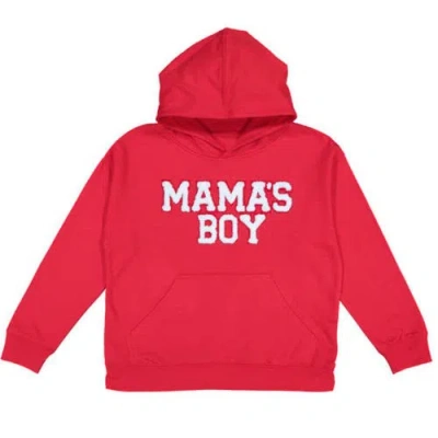 Sweet Wink Kids'  Mama's Boy Patch Valentine's Day Youth Hoodie In Red