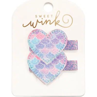 Sweet Wink Babies'  Mermaid Heart Clip Set In Multi