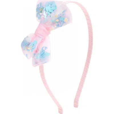 Sweet Wink Babies'  Mermaid Sequin Bow Headband In Pink