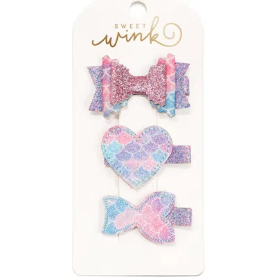 Sweet Wink Babies'  Mermaid Shimmer Clip Set In Multicolor