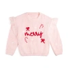 Sweet Wink Merry Bows Christmas Knit Sweater In Pink