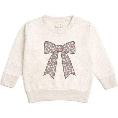 Sweet Wink Babies'  Mocha Floral Bow Patch Sweatshirt In Neutral