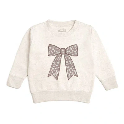 Sweet Wink Kids'  Mocha Floral Bow Patch Sweatshirt In Neutral