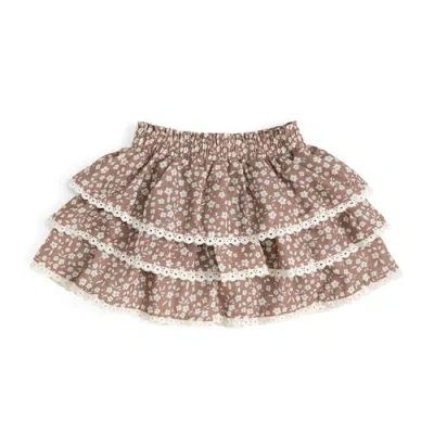 Sweet Wink Babies'  Mocha Floral Skort In Brown