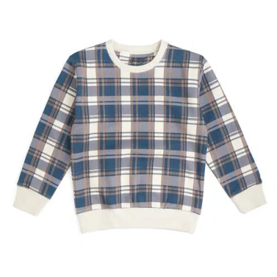 Sweet Wink Kids'  Navy Plaid Sweatshirt In Blue