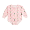 Sweet Wink Nutcracker Trellis Christmas Long Sleeve Romper In Pink