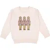 Sweet Wink Pastel Nutcracker Patch Christmas Sweatshirt In Brown
