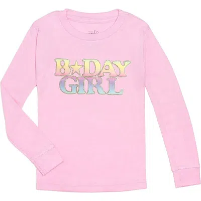 Sweet Wink Kids'  Pastel Rainbow Bday Girl Patch Long Sleeve Shirt In Pink