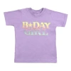Sweet Wink Kids'  Pastel Rainbow Bday Girl Patch Short Sleeve T-shirt