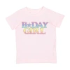 Sweet Wink Girls' Pastel Rainbow Bday Girl Patch Short Sleeve T-shirt - Little Kid, Big Kid In Pink