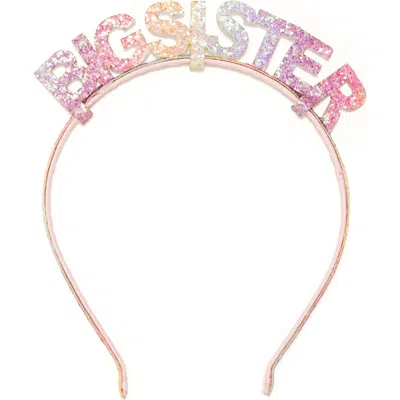 Sweet Wink Babies'  Pastel Rainbow Big Sister Headband In Multicolor