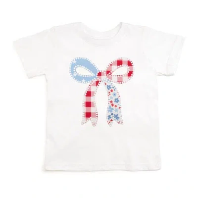 Sweet Wink Kids'  Patchwork Bow Patch Short Sleeve T-shirt In White