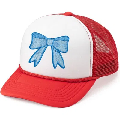 Sweet Wink Babies'  Patriotic Bow Patch Trucker Hat In Red