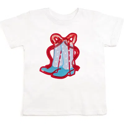 Sweet Wink Kids'  Patriotic Cowgirl Patch Short Sleeve T-shirt In White