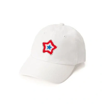 Sweet Wink Kids'  Patriotic Star Patch Baseball Hat In White