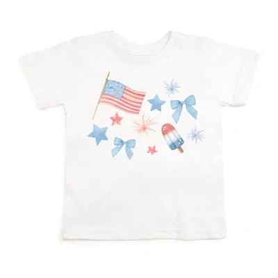 Sweet Wink Kids'  Patriotic Watercolor Short Sleeve T-shirt In White