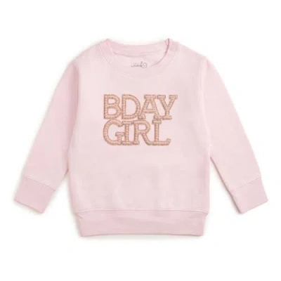 Sweet Wink Kids'  Pearl Bday Girl Patch Sweatshirt In Pink