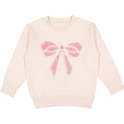 Sweet Wink Kids'  Pearl Bow Patch Sweatshirt In Pink