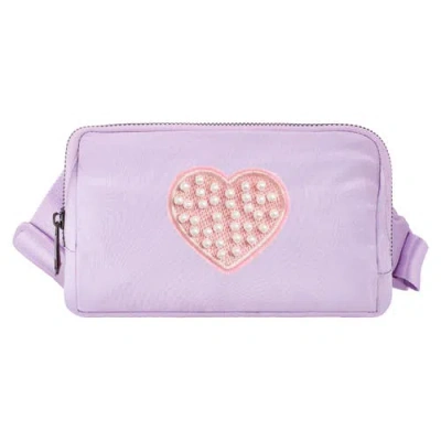Sweet Wink Kids'  Pearl Heart Patch Belt Bag In Purple