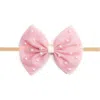 Sweet Wink Pretty Pearl Tulle Bow Baby Headband In Pink